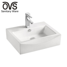 Rectangle counter top basin single faucet hole basin